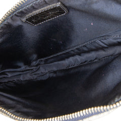 Mini Canvas Printed Denim Saddle Pochette
