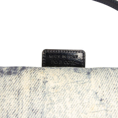 Mini Canvas Printed Denim Saddle Pochette
