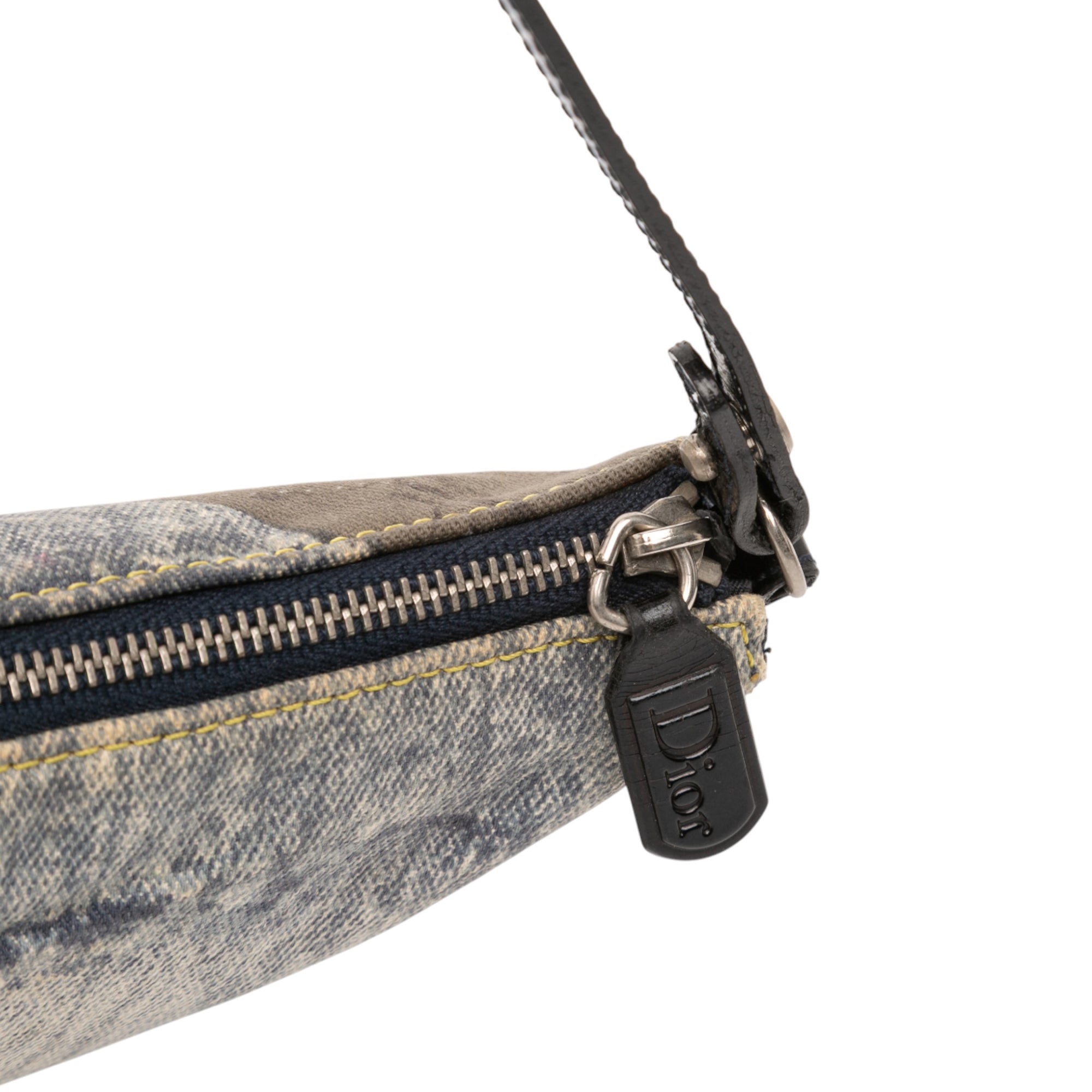 Mini Canvas Printed Denim Saddle Pochette
