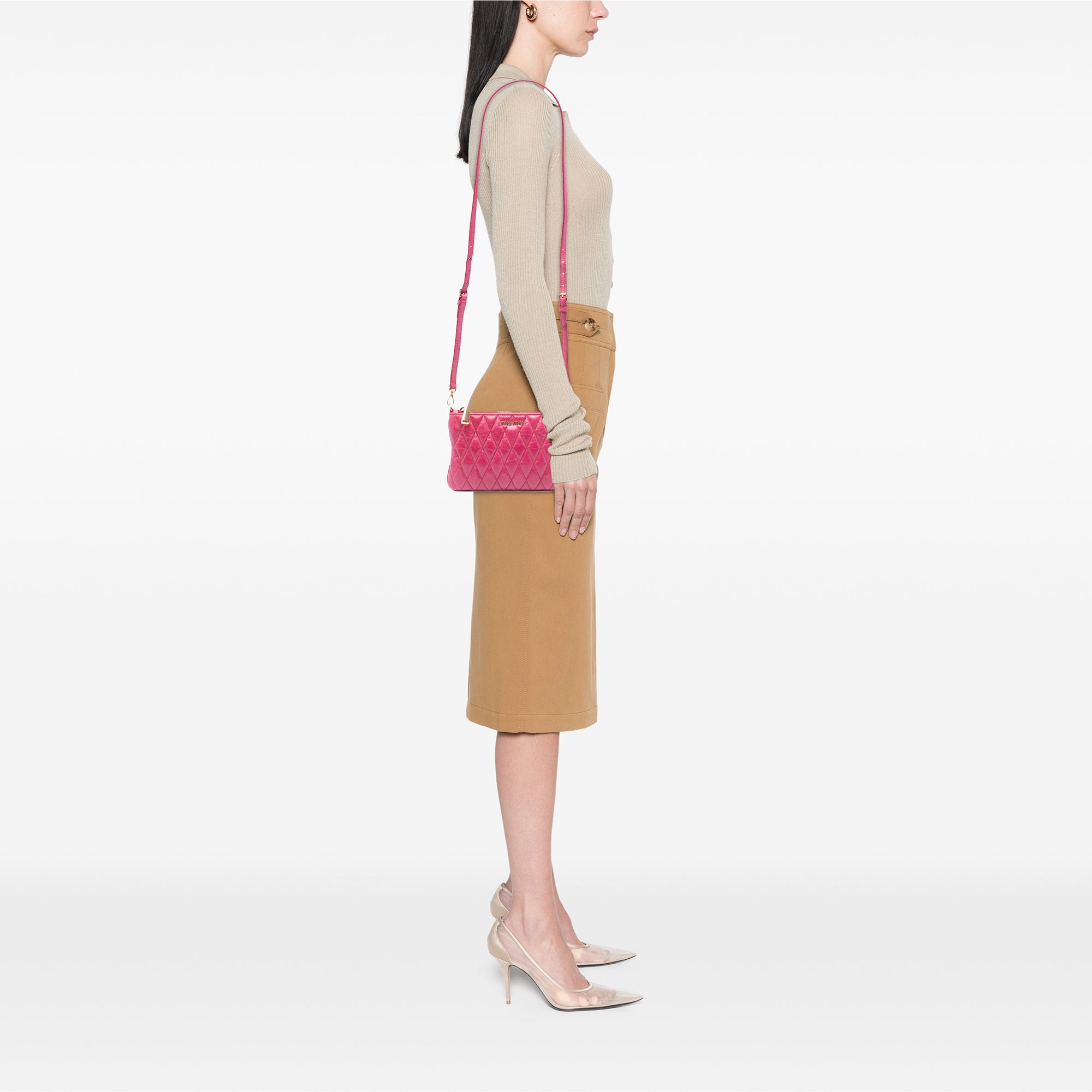 Matelasse Lambskin Leather Crossboy