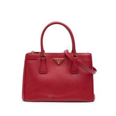 Small Saffiano Lux Galleria Double Zip Satchel