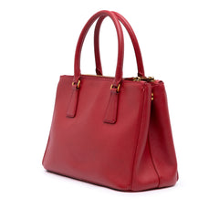Small Saffiano Lux Galleria Double Zip Satchel