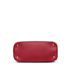 Small Saffiano Lux Galleria Double Zip Satchel