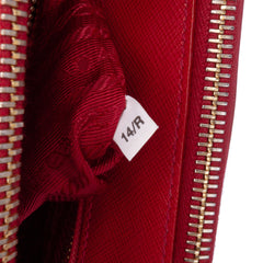 Small Saffiano Lux Galleria Double Zip Satchel