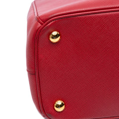 Small Saffiano Lux Galleria Double Zip Satchel