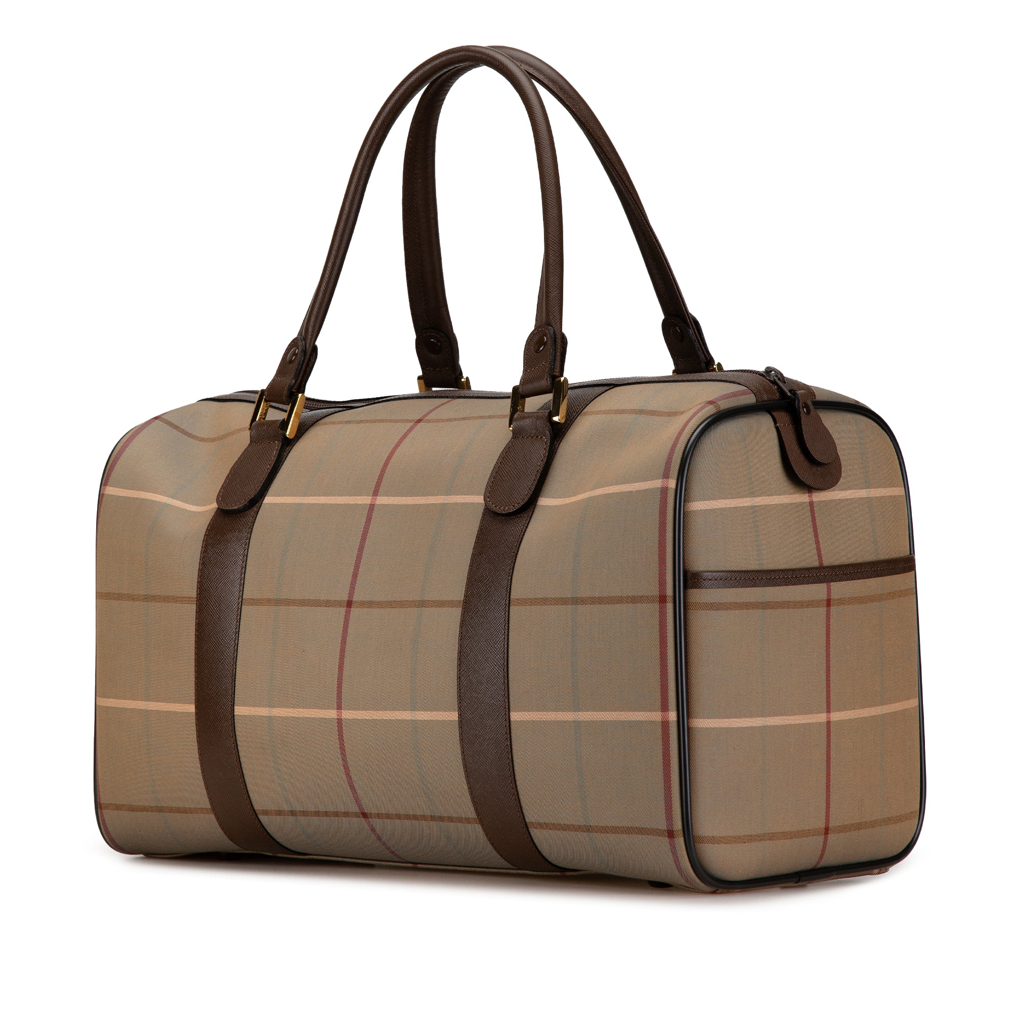 Vintage Check Canvas Travel Bag