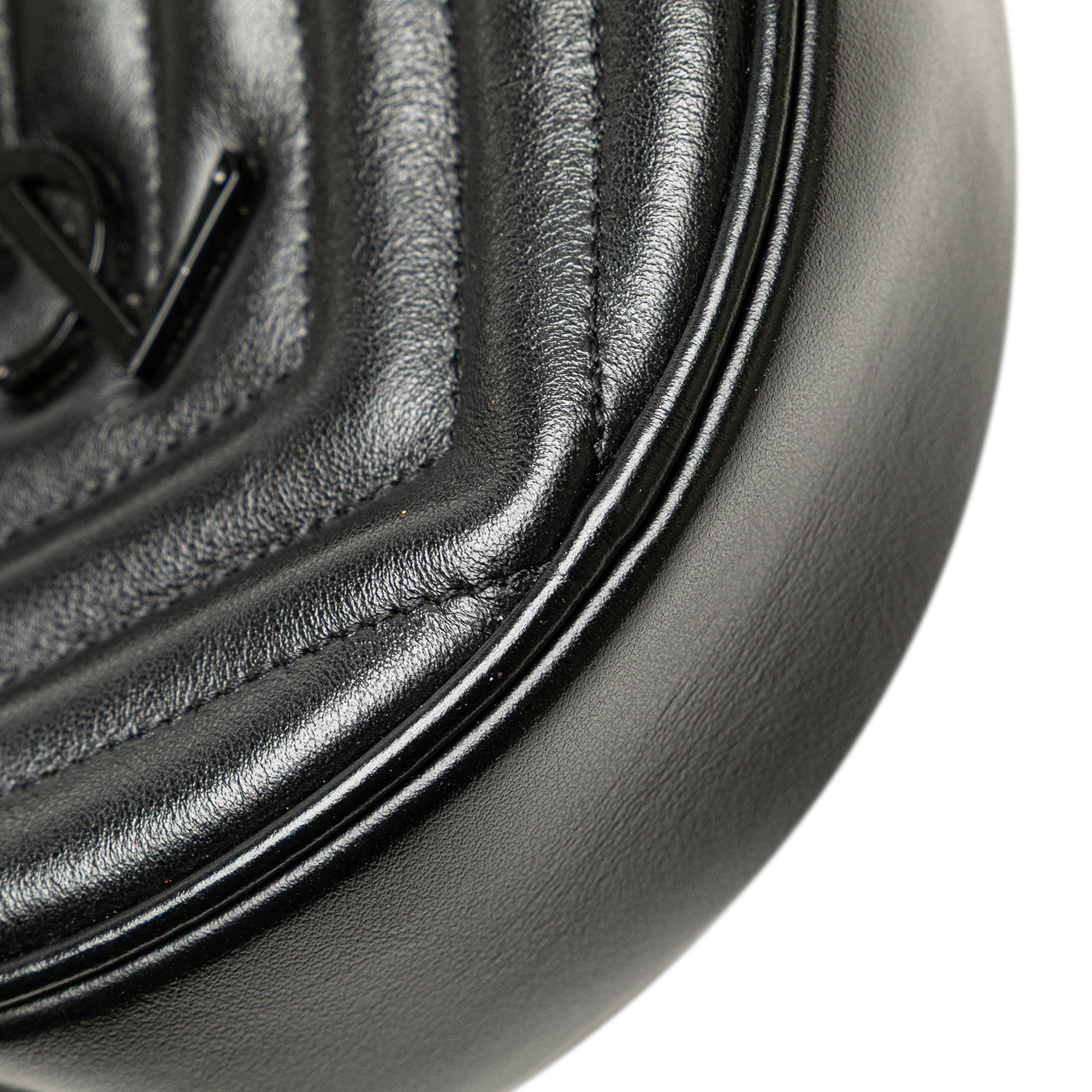 Chevron Calfskin Round Vinyle Camera Bag
