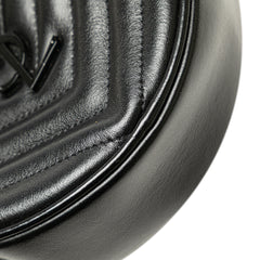 Chevron Calfskin Round Vinyle Camera Bag