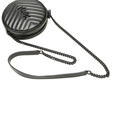Chevron Calfskin Round Vinyle Camera Bag