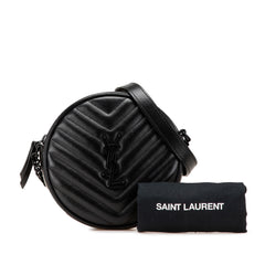 Chevron Calfskin Round Vinyle Camera Bag