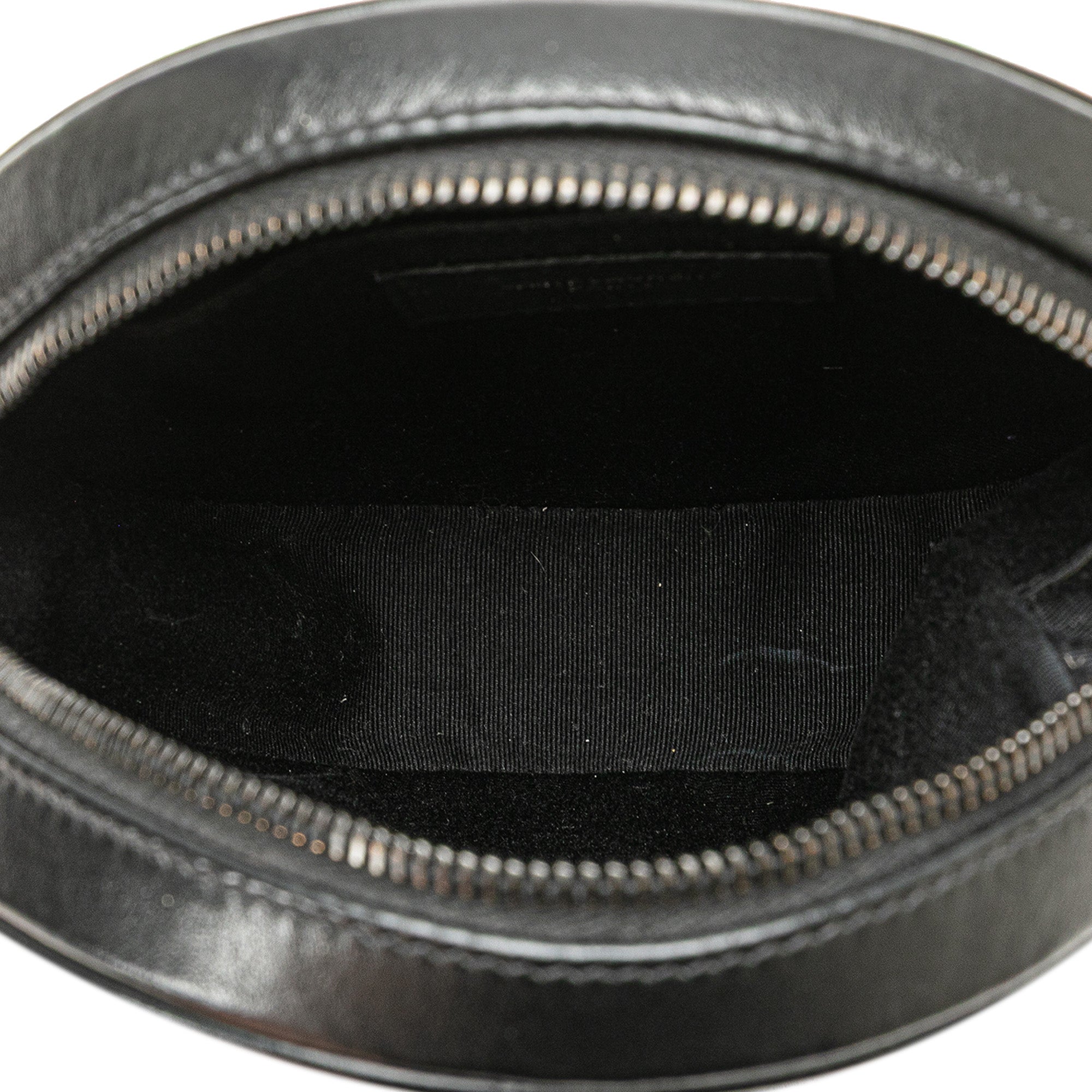 Chevron Calfskin Round Vinyle Camera Bag