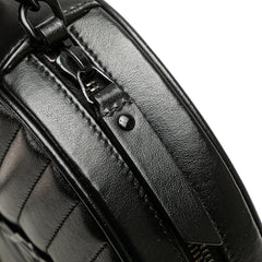 Chevron Calfskin Round Vinyle Camera Bag