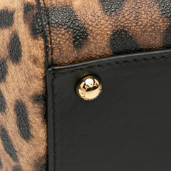 Medium Leopard Print DG Family Patch Miss Sicily Satchel