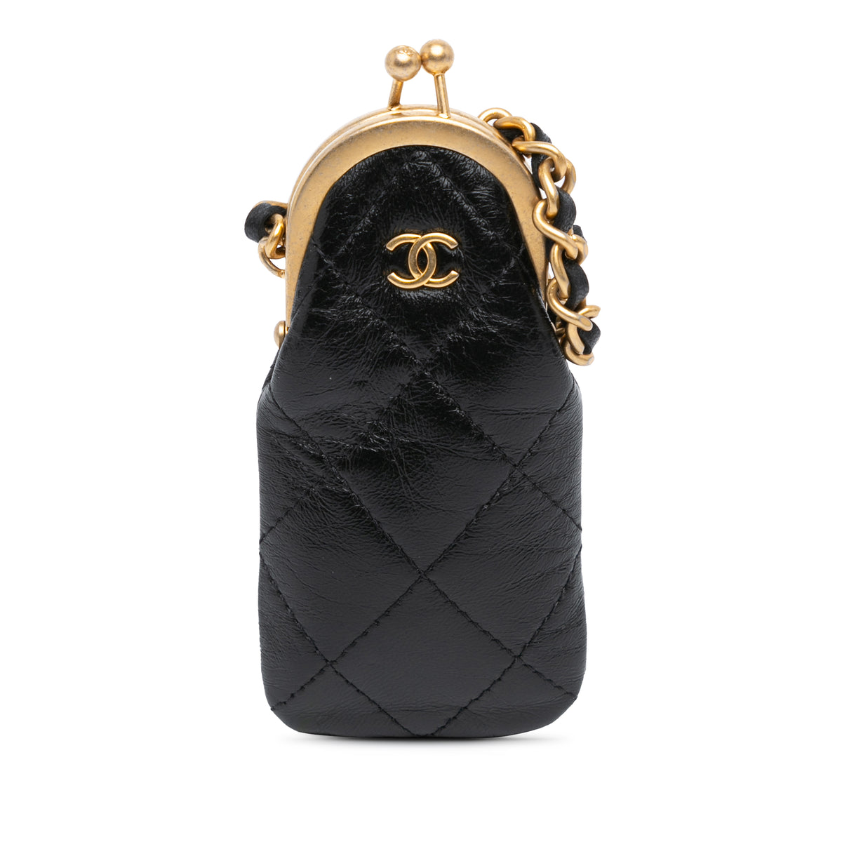 CC Quilted Lambskin Lipstick Case on Chain