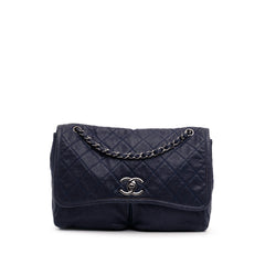 Large Quilted Calfskin Natural Beauty Split Pocket Flap