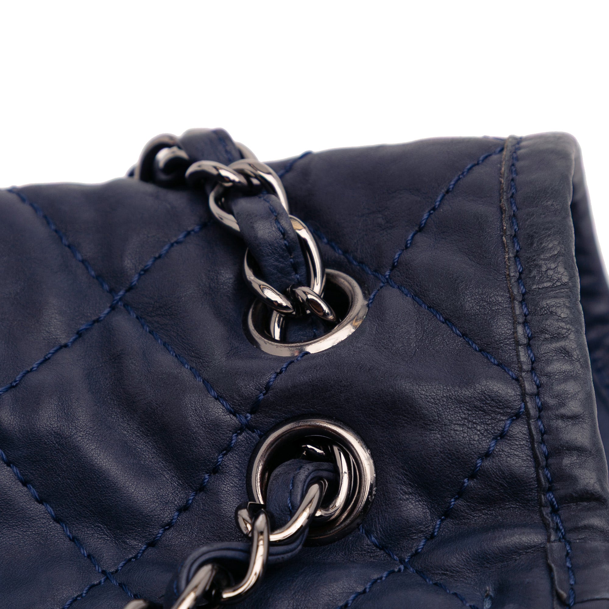 Large Quilted Calfskin Natural Beauty Split Pocket Flap
