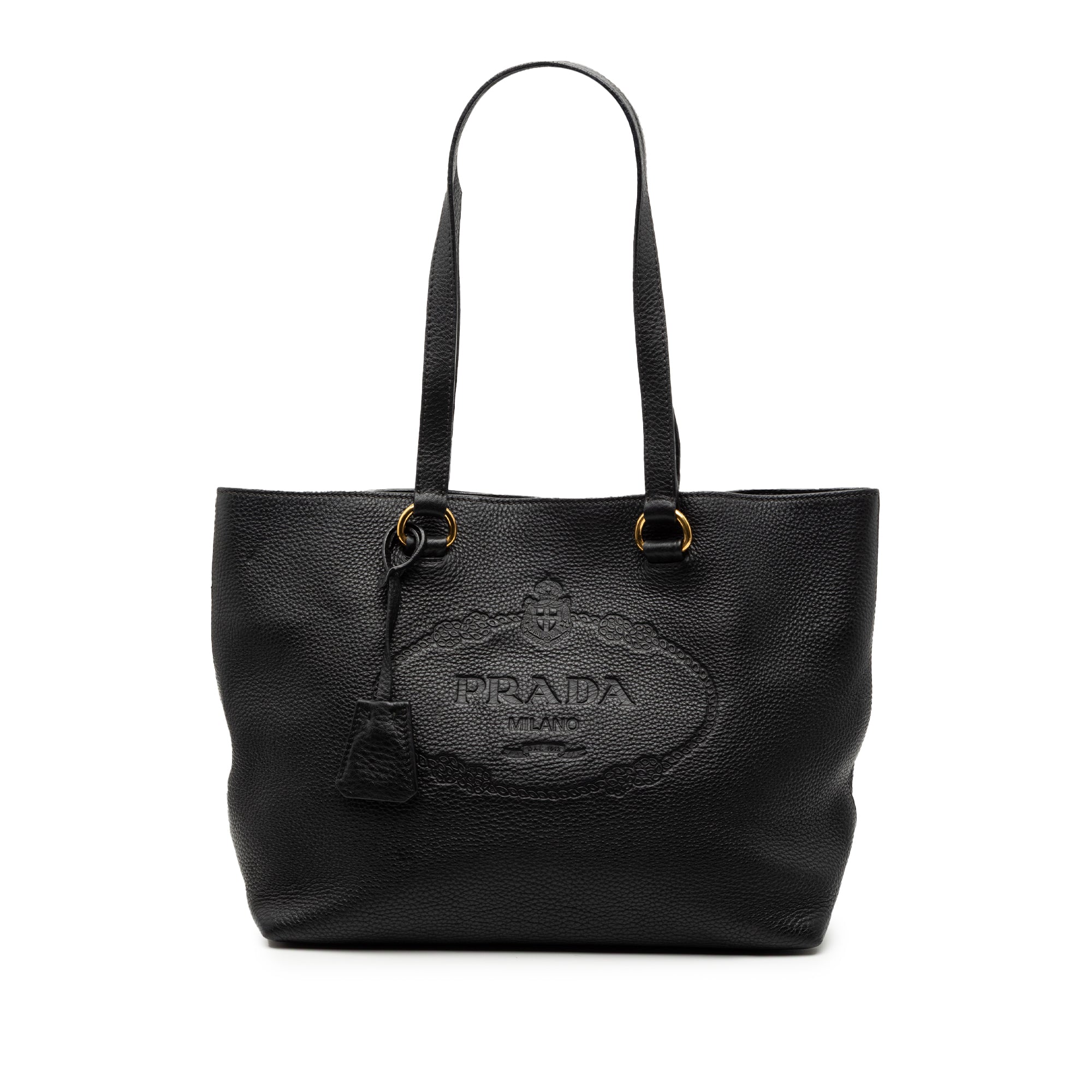 Vitello Daino Embossed Logo Tote