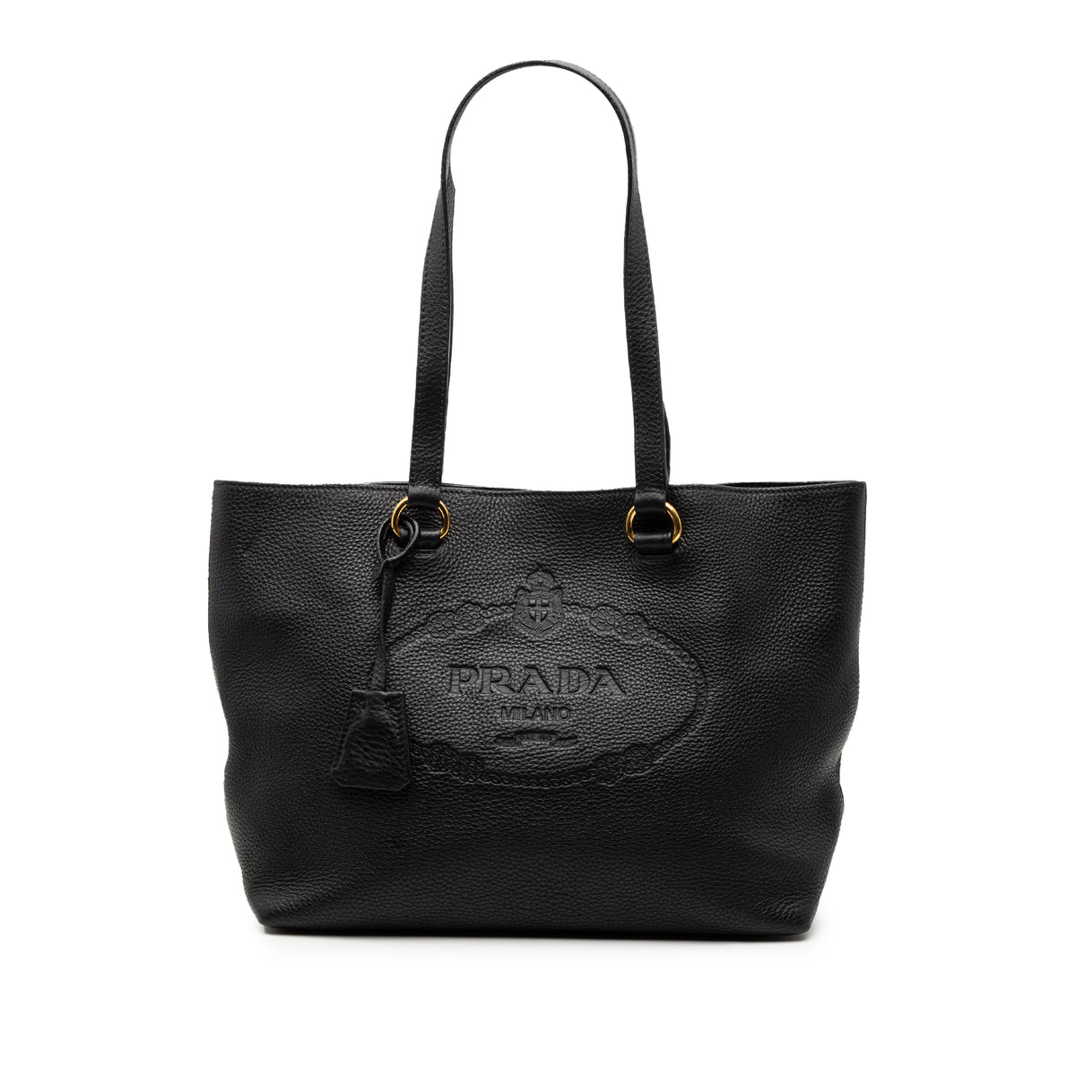 Vitello Daino Embossed Logo Tote