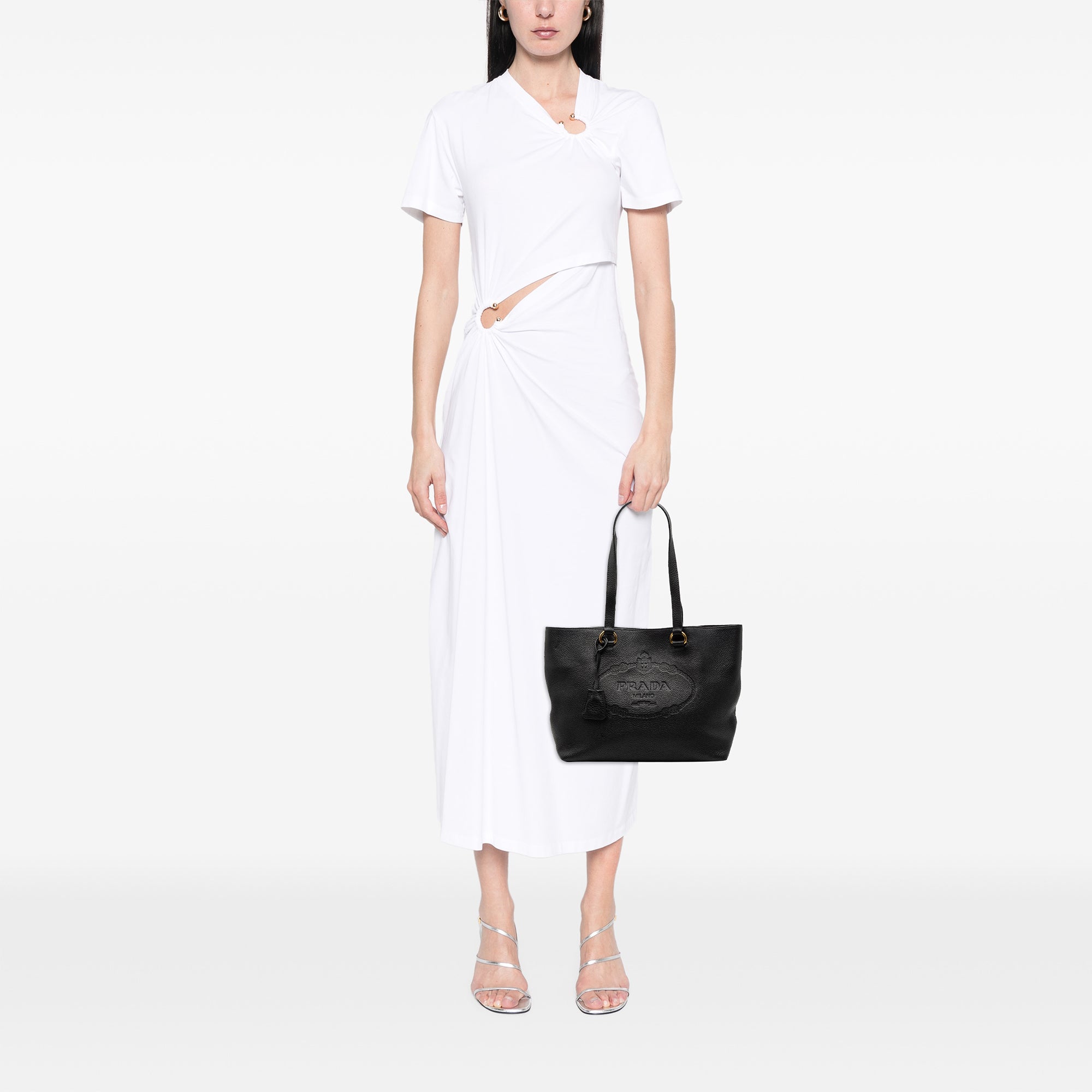 Vitello Daino Embossed Logo Tote