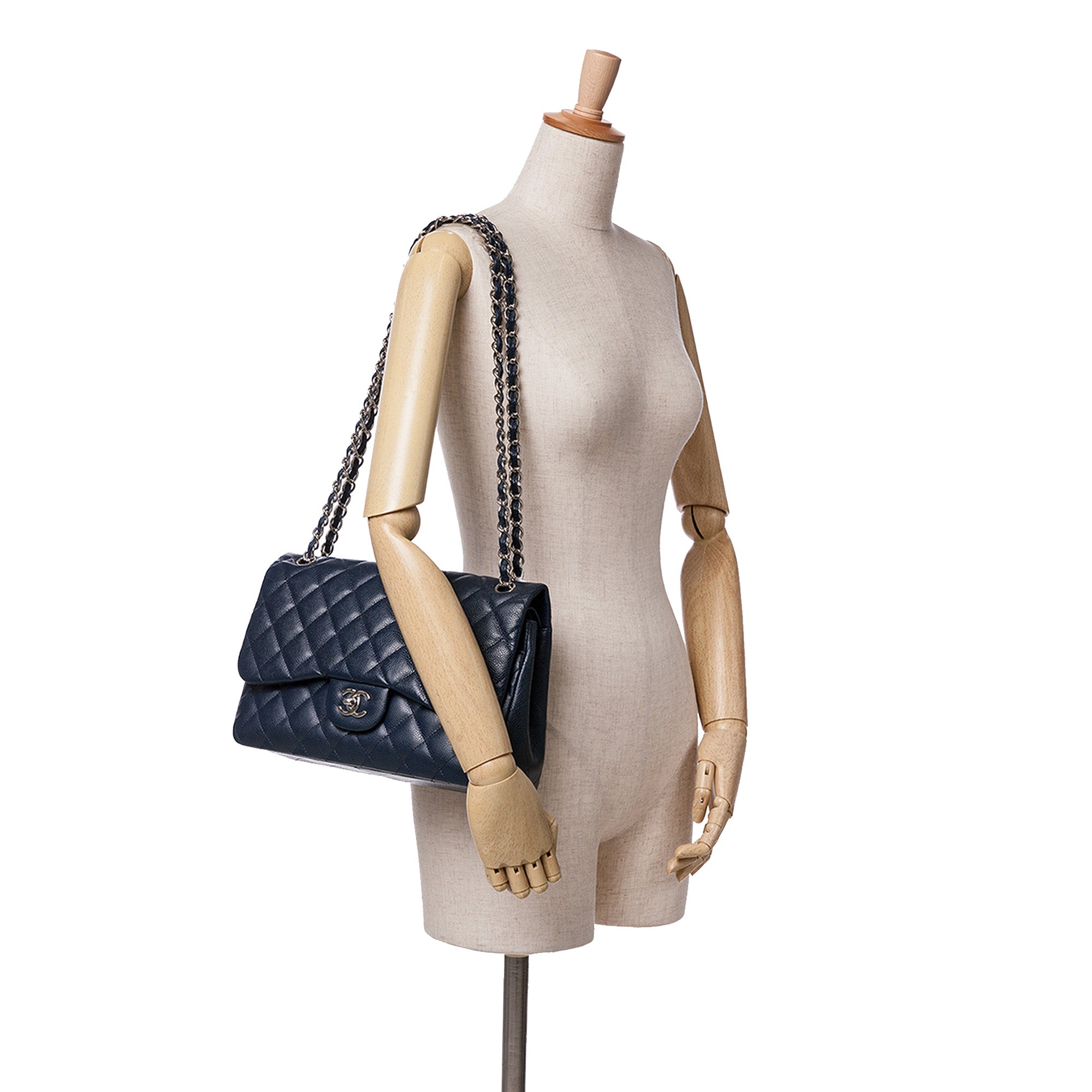 Jumbo Classic Caviar Double Flap