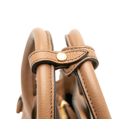 Medium Leather and House Check Banner Satchel