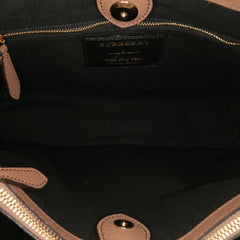 Medium Leather and House Check Banner Satchel