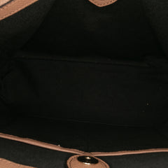 Medium Leather and House Check Banner Satchel