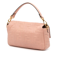 Zucca Embossed Leather Baguette Satchel