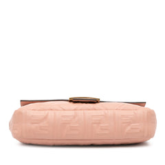 Zucca Embossed Leather Baguette Satchel