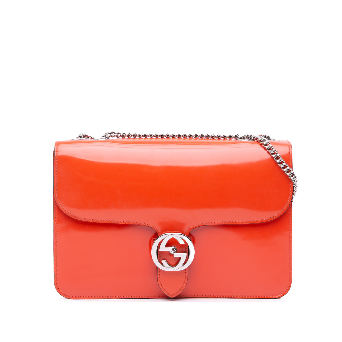 Medium Patent Dollar Interlocking G Crossbody