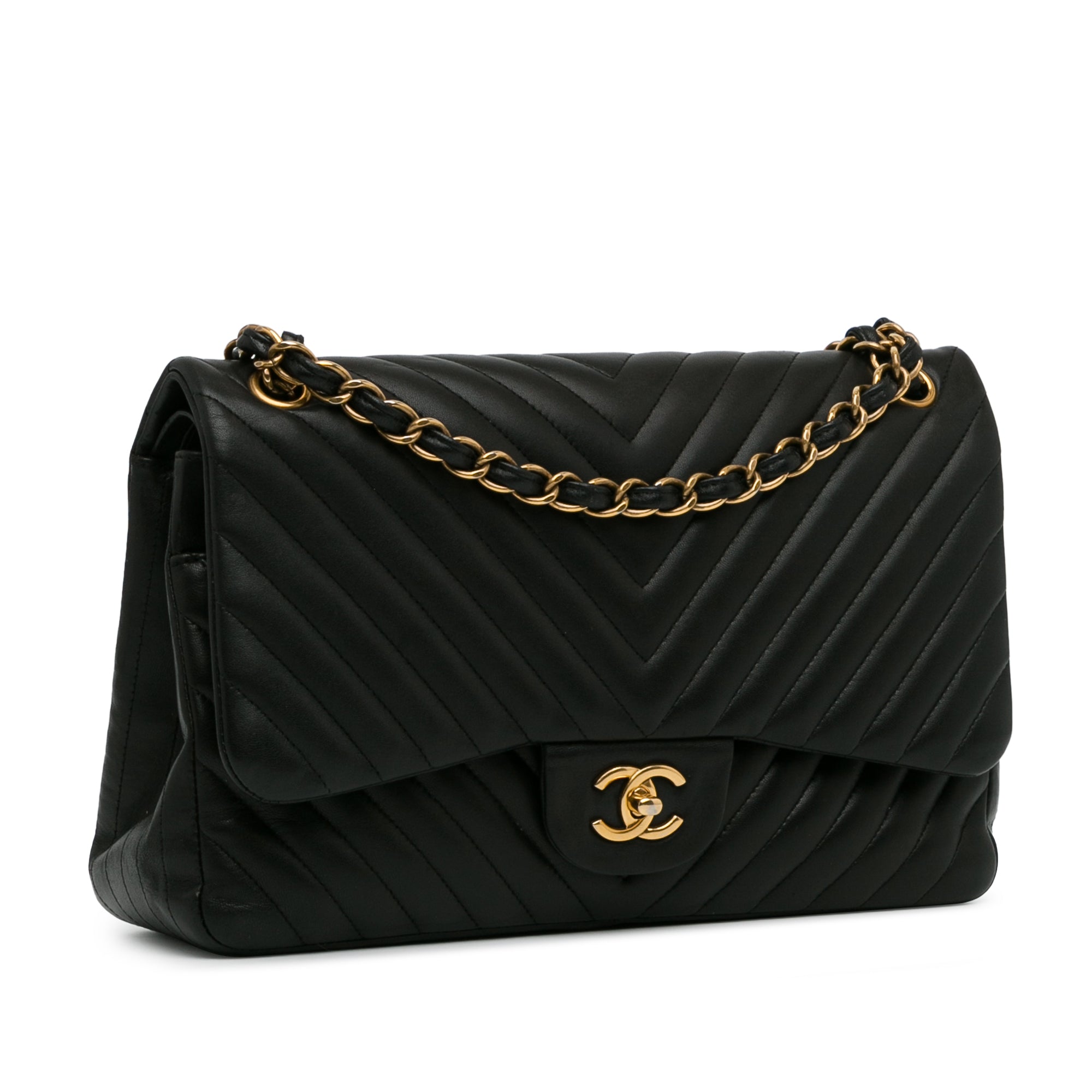 Jumbo Classic Chevron Lambskin Double Flap_1