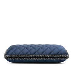 Quilted Satin Chain Around Clutch