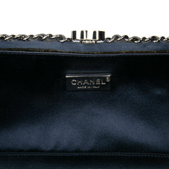 Quilted Satin Chain Around Clutch