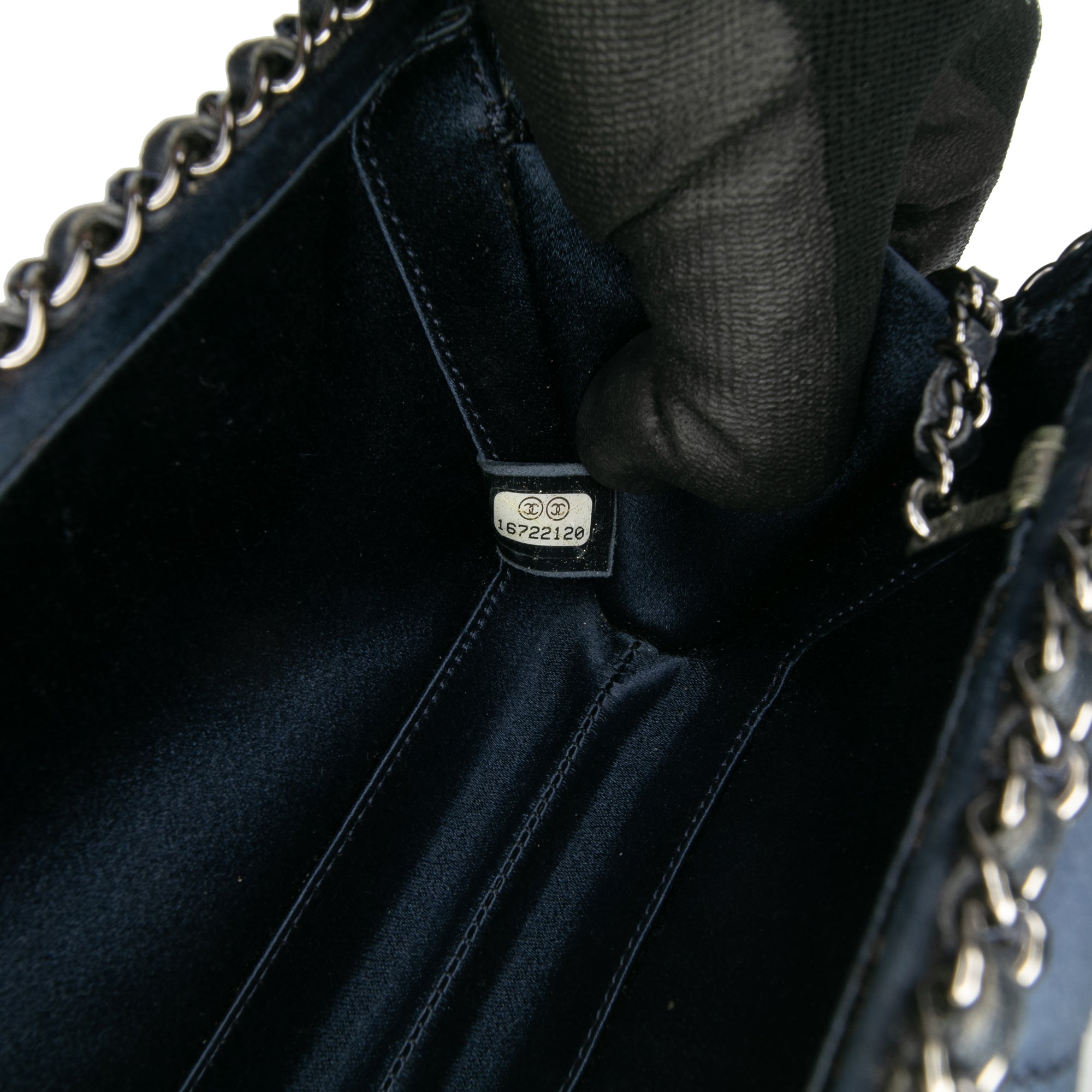 Quilted Satin Chain Around Clutch