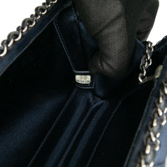 Quilted Satin Chain Around Clutch