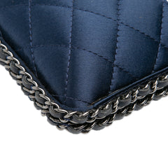 Quilted Satin Chain Around Clutch