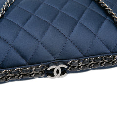 Quilted Satin Chain Around Clutch
