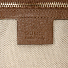 Tall Leather Bamboo Shopper Tote