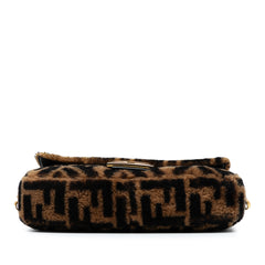 Medium Zucca Shearling Baguette Satchel