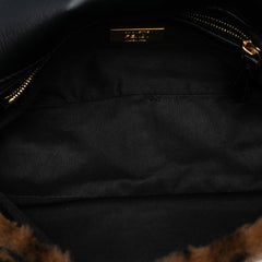 Medium Zucca Shearling Baguette Satchel
