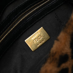 Medium Zucca Shearling Baguette Satchel