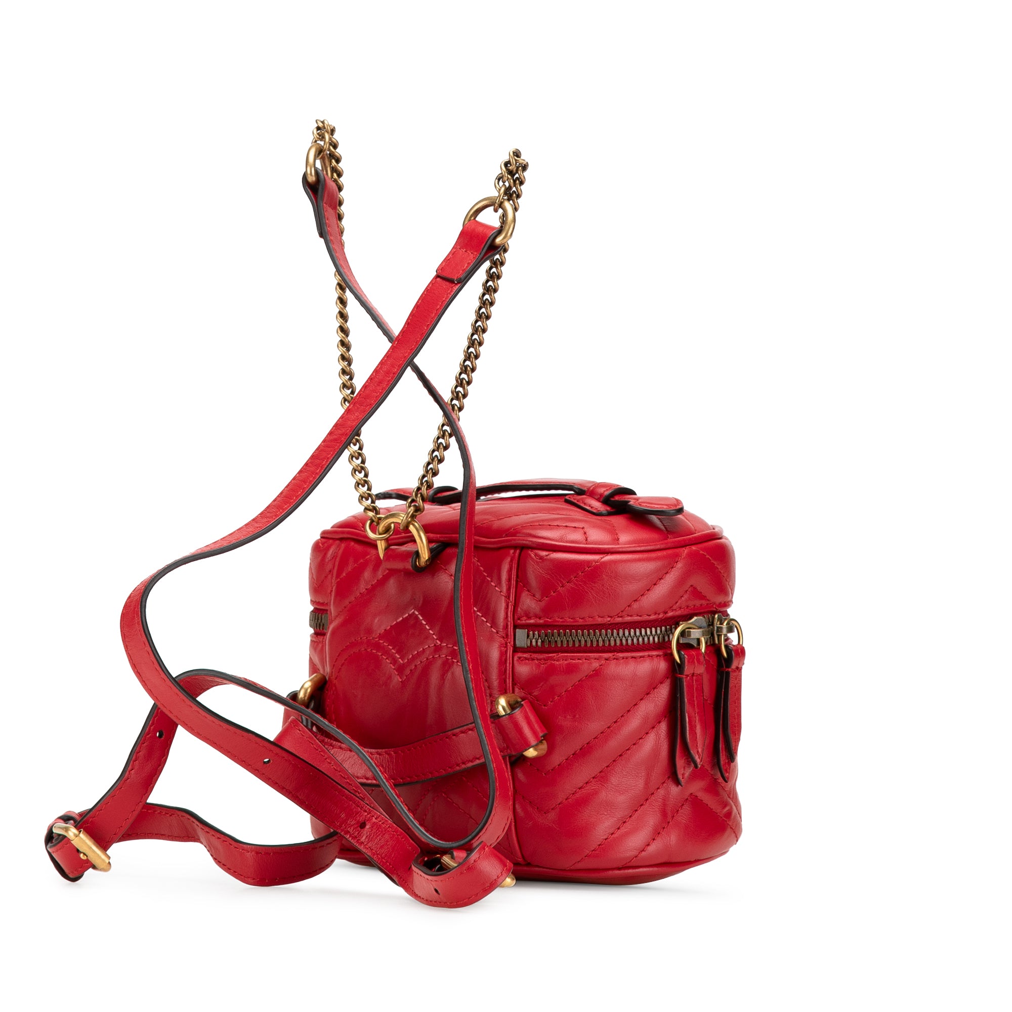 GG Marmont Round Matelasse Leather Backpack
