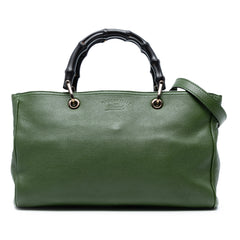 Medium Calfskin Bamboo Shopper Satchel