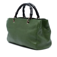 Medium Calfskin Bamboo Shopper Satchel