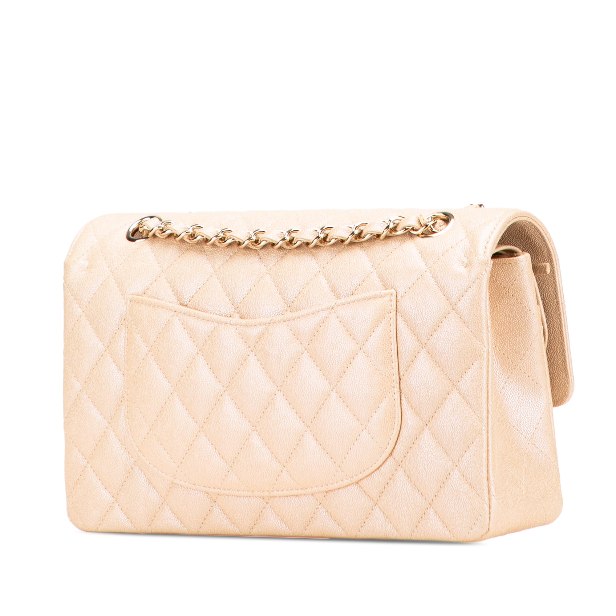 Medium Classic Iridescent Caviar Double Flap