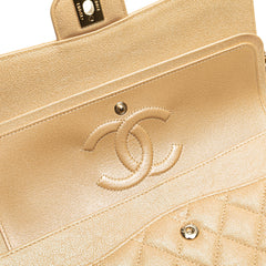 Medium Classic Iridescent Caviar Double Flap