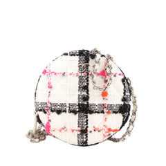 Tweed Round Clutch with Chain