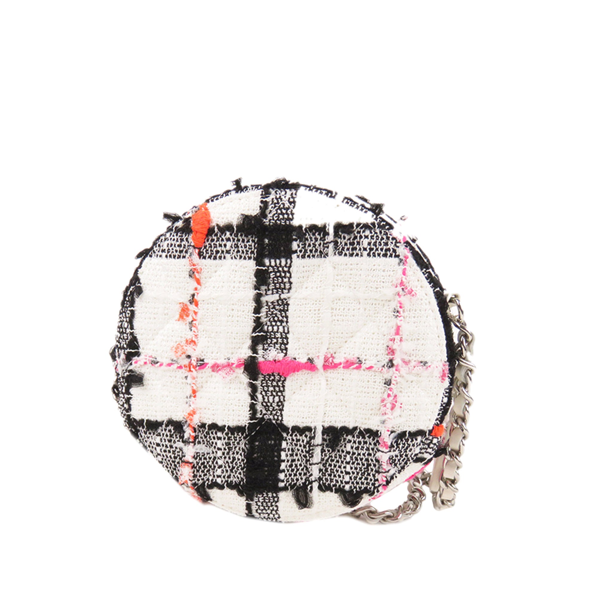 Tweed Round Clutch with Chain