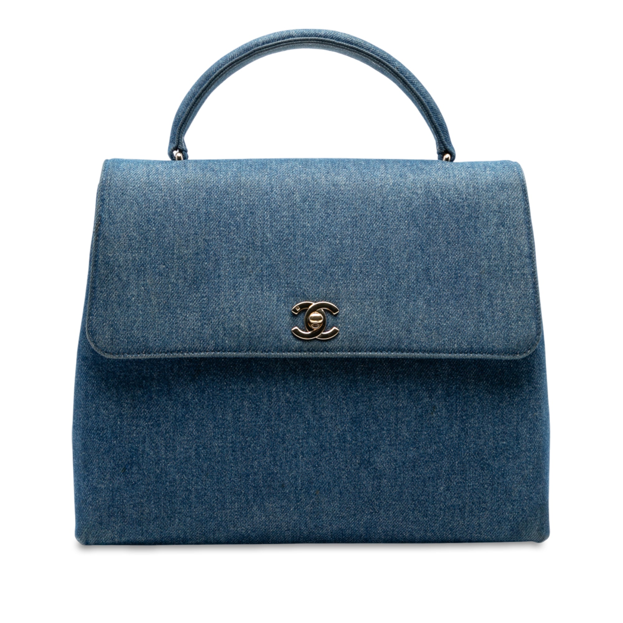 CC Denim Kelly Top Handle Bag