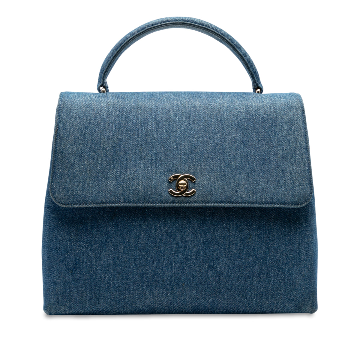 CC Denim Kelly Top Handle Bag